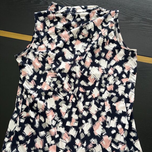 NU Options Tank with Cowl Neck Black/Pink/White Size XS-P EUC - Picture 3 of 6